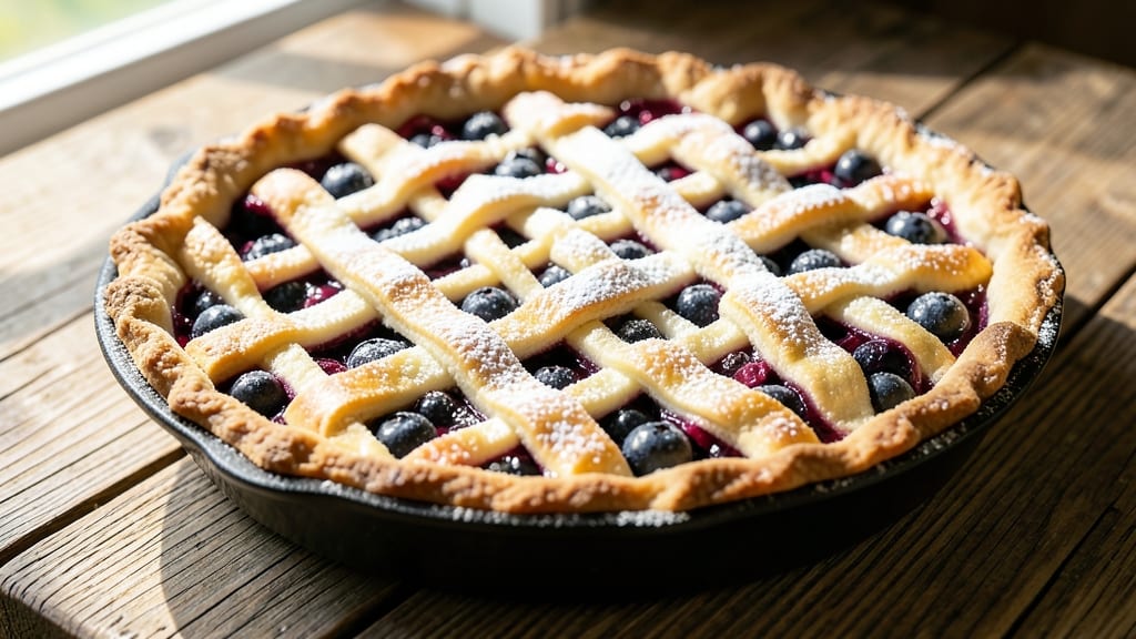 10-Inch Blueberry Pie Recipe: Juicy Berries in Buttery Lattice Crust