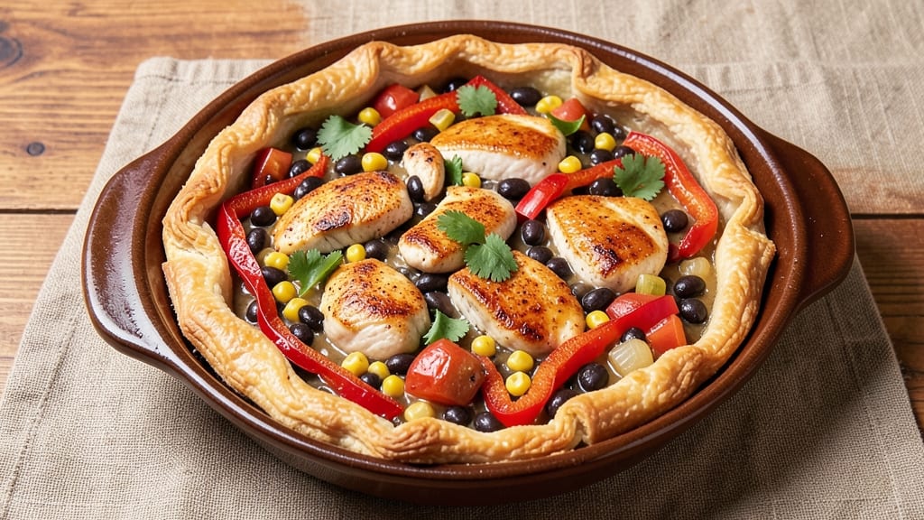 Southwestern Pot Pie Recipe: Smoky Chili-Corn Crust Over Hearty Filling