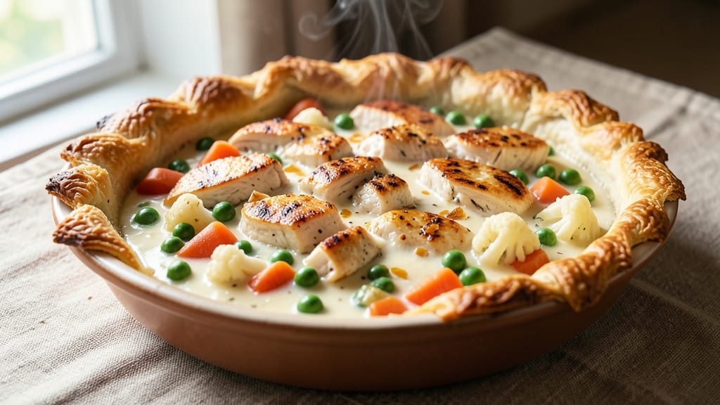 1 Crust Chicken Pot Pie Recipe: One-Pan Dinner With Foil-Sealed Crust Trick