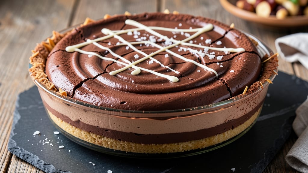 5 Layer Chocolate Pie Recipe: Decadent Fudge, Caramel, and Vanilla Swirls in One Crust