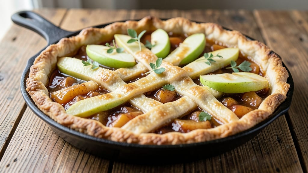 Apple Amber Pie Recipe: Caramelized Bourbon Swirl With Crunchy Topping