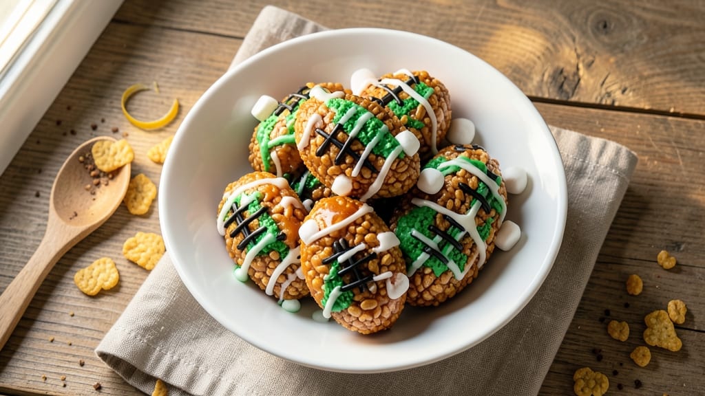 Rice Krispie Treat Footballs Recipe: Crunchy Cereal Bites with Sweet Marshmallow Glue