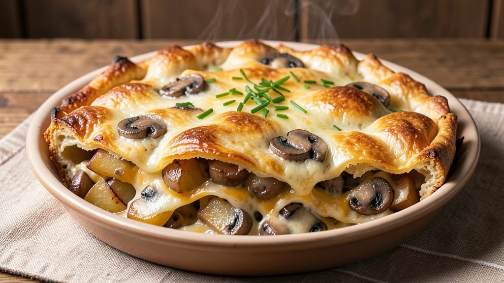 Potato, Cheese, and Mushroom Pie Recipe: Savory Rustic Crust With Creamy Fillings