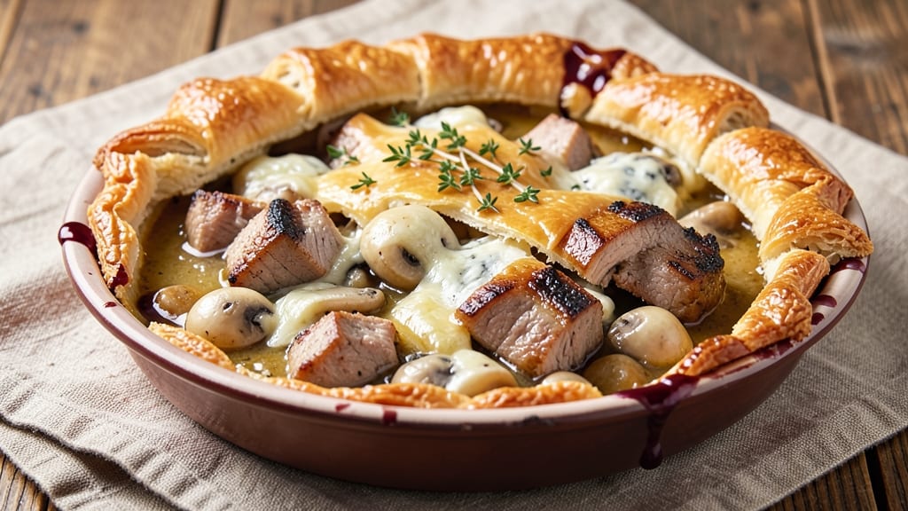 Pork and Stilton Pie Recipe: Savory Mushroom and Cheese Meltdown