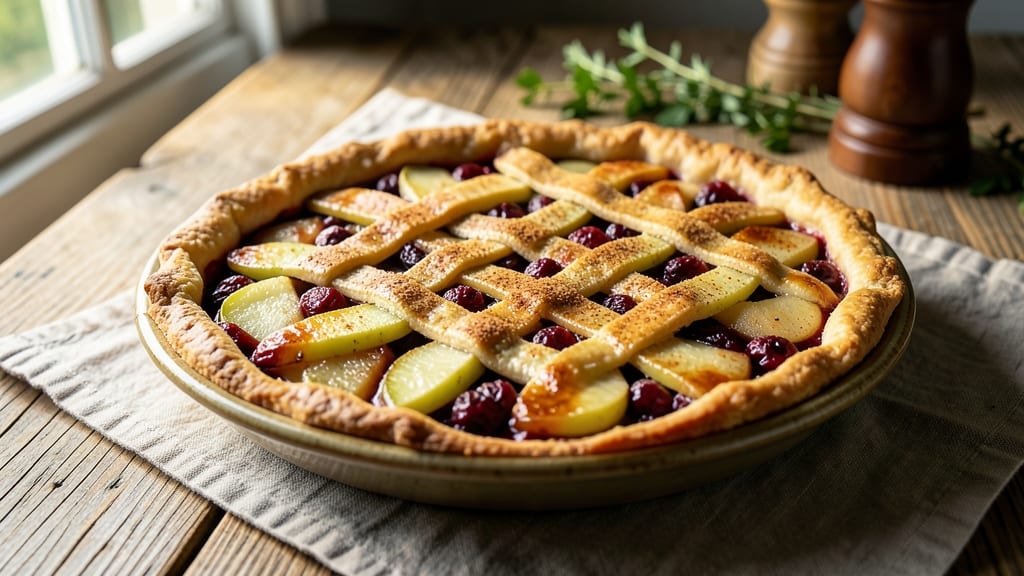 Apple Cranberry Slab Pie Recipe: Crustless Fruit Layers With Buttery Vanilla Glaze