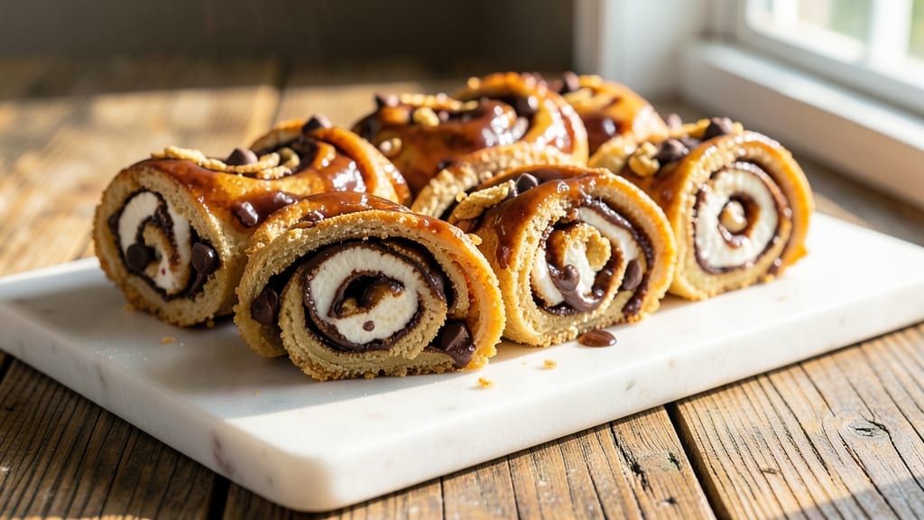 Rice Krispie S'mores Pinwheels Recipe: Gooey Marshmallow and Chocolate Swirls
