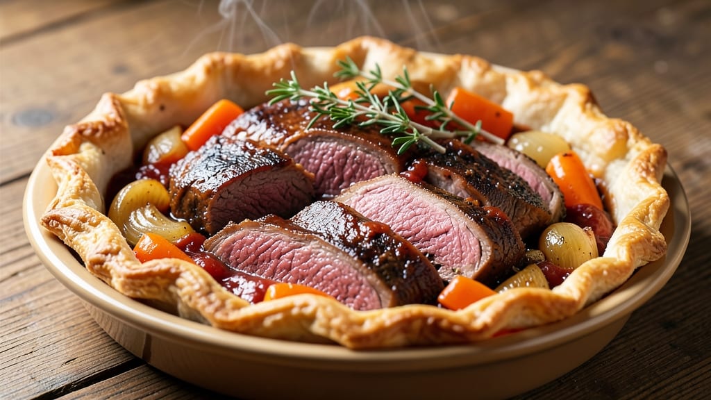 Slow Cooked Beef Pie Recipe: Flaky Crust Over Fall-Apart Meat Filling