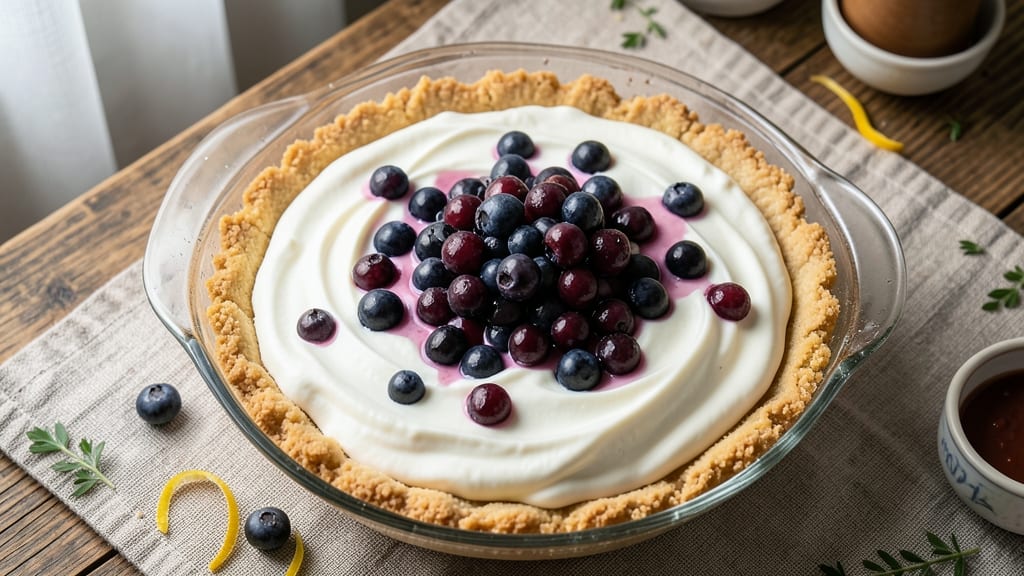 Fresh Blueberry No-Bake Pie Recipe: Crispy Top, Creamy Filling, Zero Oven