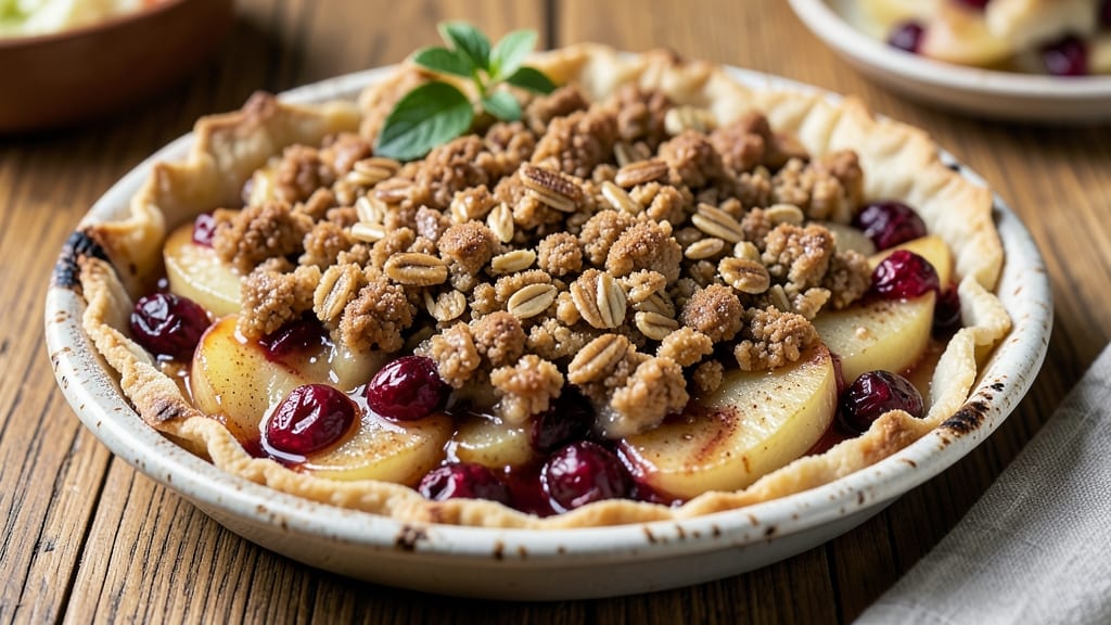 Apple Cranberry Crumble Pie Recipe: Tart-Sweet Filling with Buttery Crunch Topping