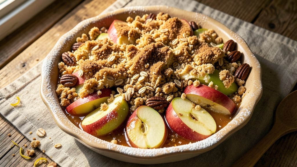 Quick and Easy Apple Crumble Pie Recipe: Spiced Fruit Filling With Foil-Sealed Crunch