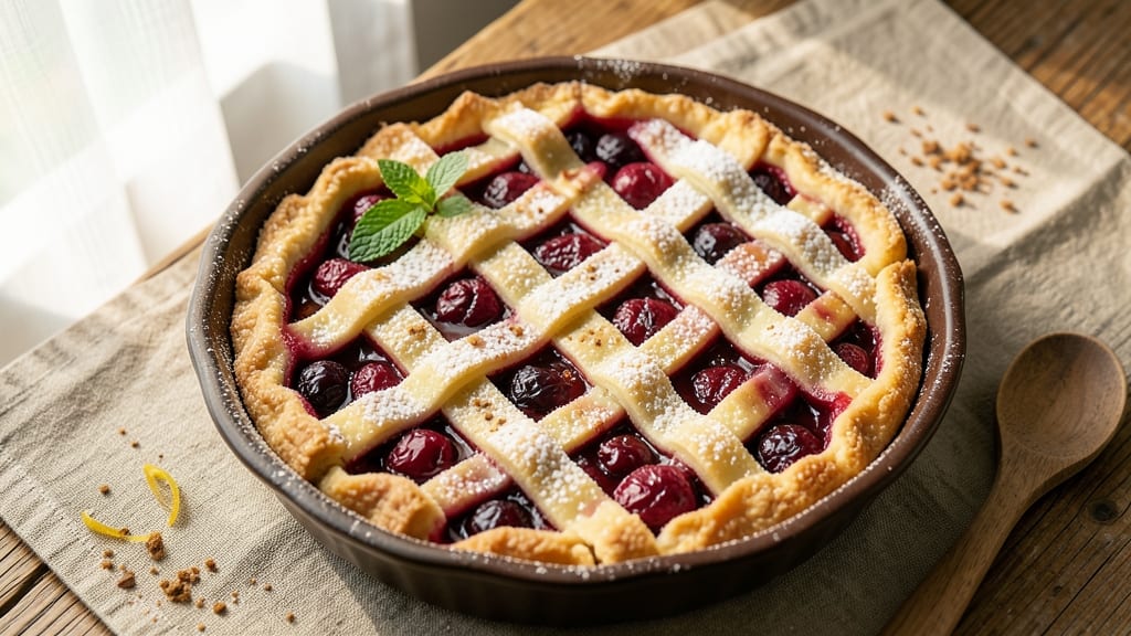 American Cherry Pie Recipe: Bursting Juicy Filling and Buttery Crust Lattice