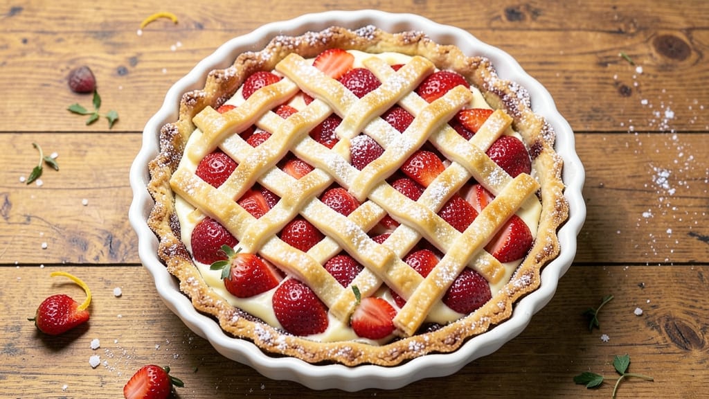 2 Crust Strawberry Pie Recipe: Juicy Slices With Crispy Top and Bottom
