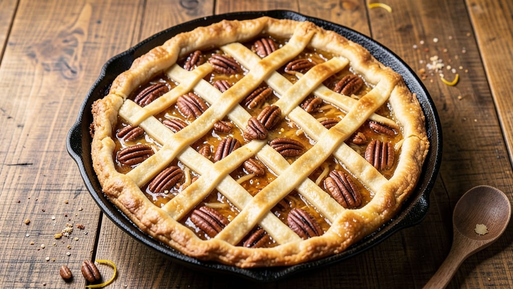 All Natural Pecan Pie Recipe: Rich Vanilla-Infused Filling with Foil-Sealed Crust