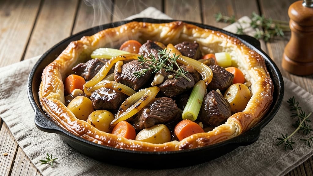 Hot Pot Pie Recipe: Mashed Potato Crust Over Savory Gravy Magic