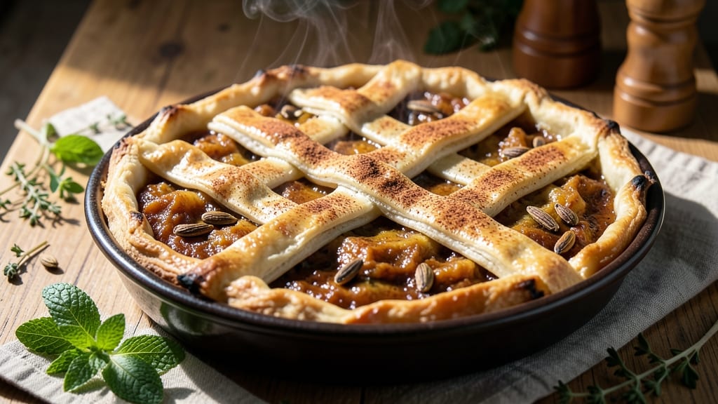 Aloo Pie Recipe Cooking With Natasha: Spiced Potato Filling in Golden Lattice Crust