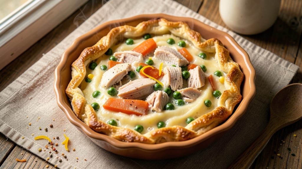 Single Serve Chicken Pot Pie Recipe: Mashed Potato Crust Over Savory Gravy Harmony