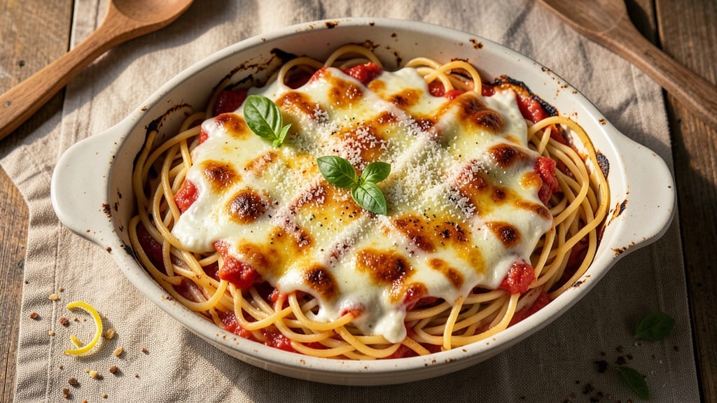 Spaghetti Pie Recipe With Eggs: Crispy Top, Gooey Pasta Layers
