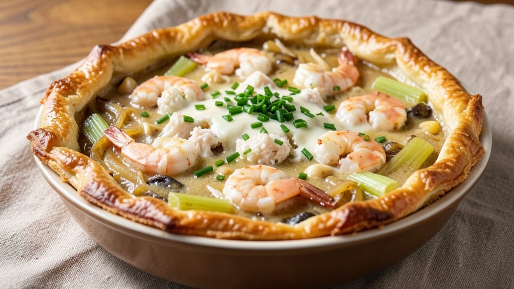 Shrimp and Crab Pot Pie Recipe: Luxurious Seafood Filling in Flaky Crust