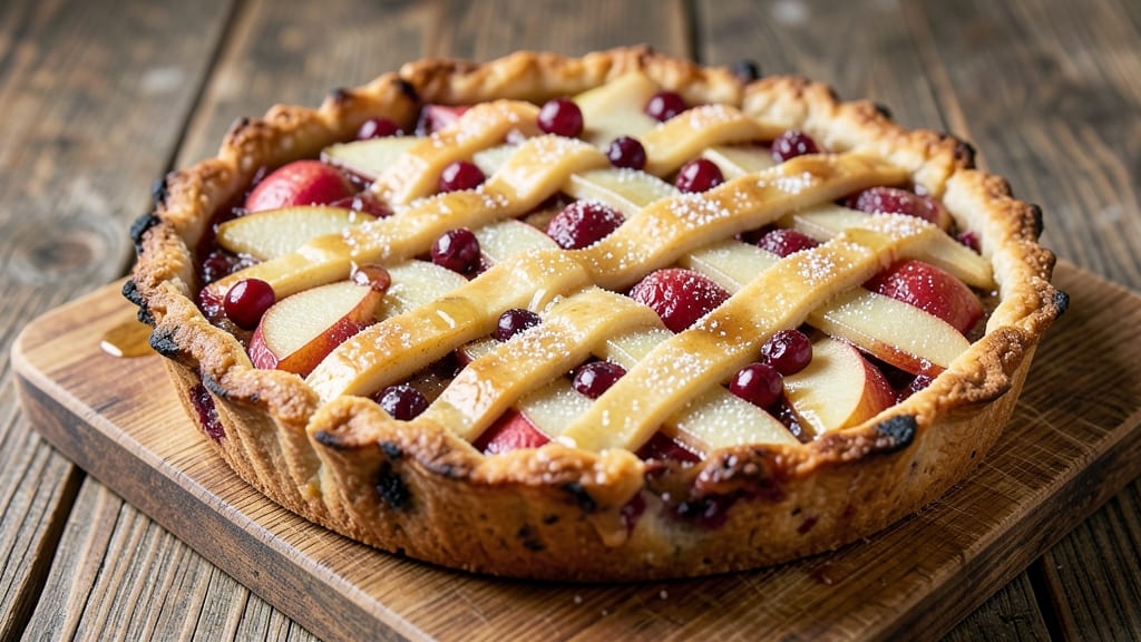 Apple Pear Cranberry Pie Recipe: Tart-Sweet Balance With Flaky Lattice Top