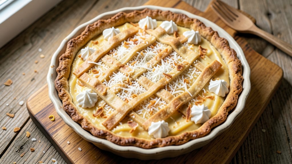 Amish Coconut Pie Recipe: Nutty-Creamy Layers With Foil-Sealed Golden Crust