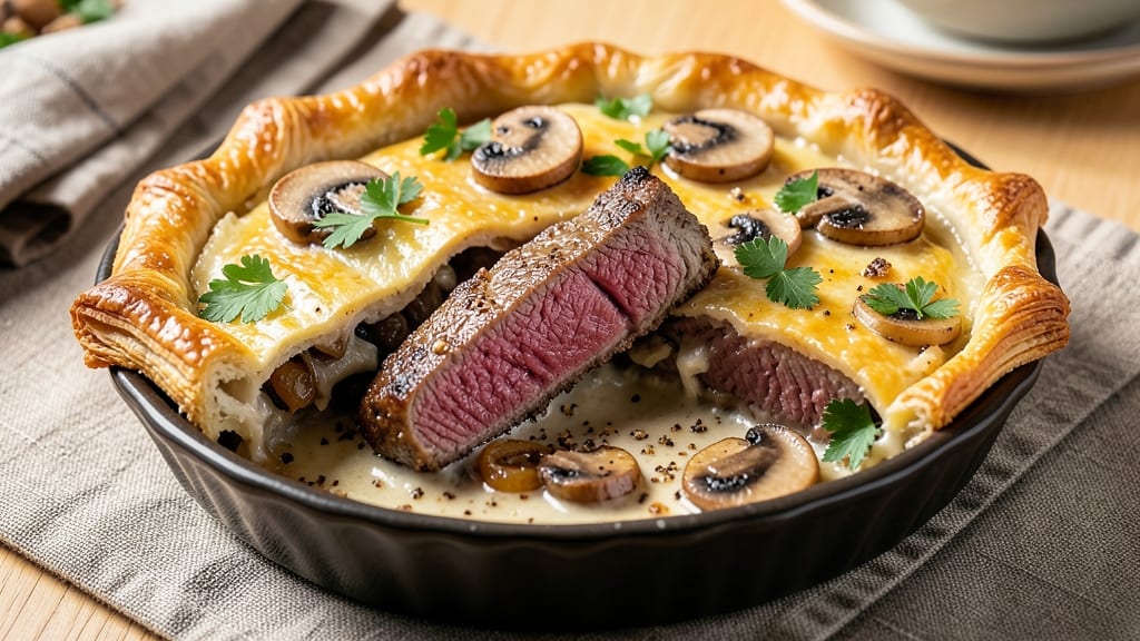 Steak and Mushroom Pot Pie Recipe: Rich Gravy and Flaky Crust in One Dish