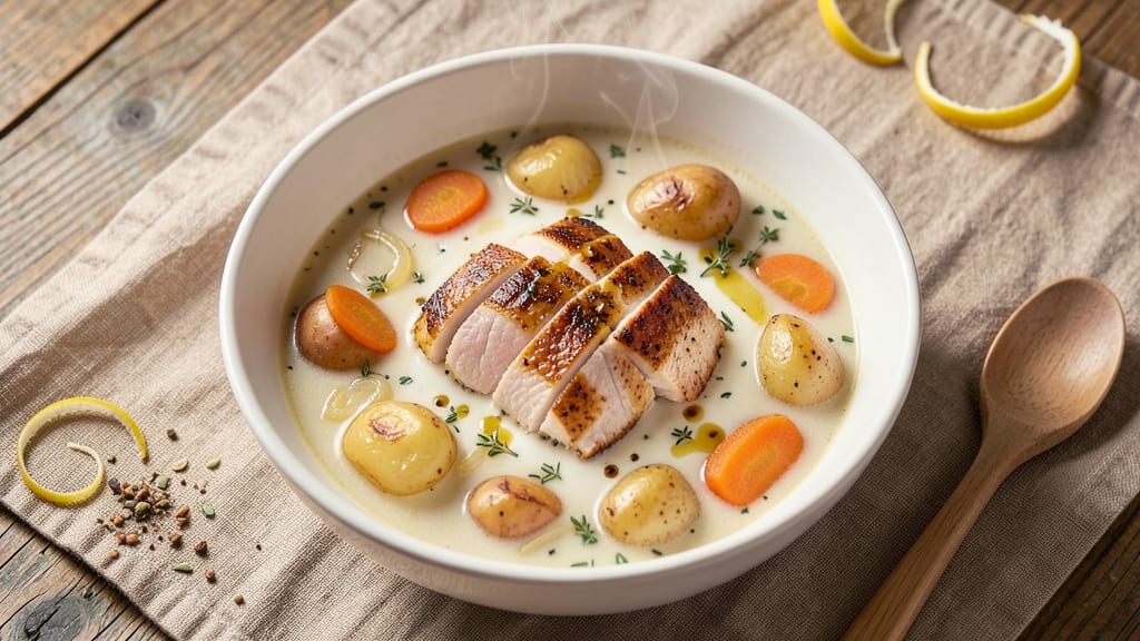 Skinny Chicken Pot Pie Soup Recipe: Lightened-Up Creaminess With Flavor-Packed Veggies