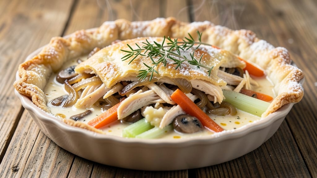 Rustic Chicken Pot Pie Recipe: Mushroom-Thyme Gravy That Ties Everything Together