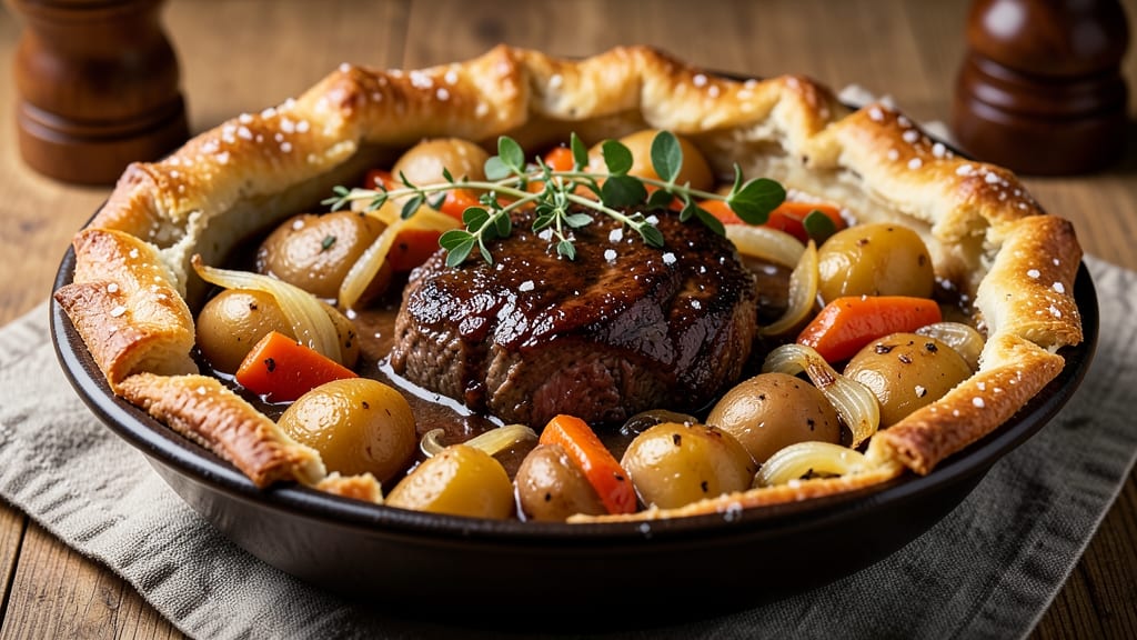Slow Cooker Beef Pie Recipe: Flaky Lattice Top Over Rich Gravy and Tender Meat