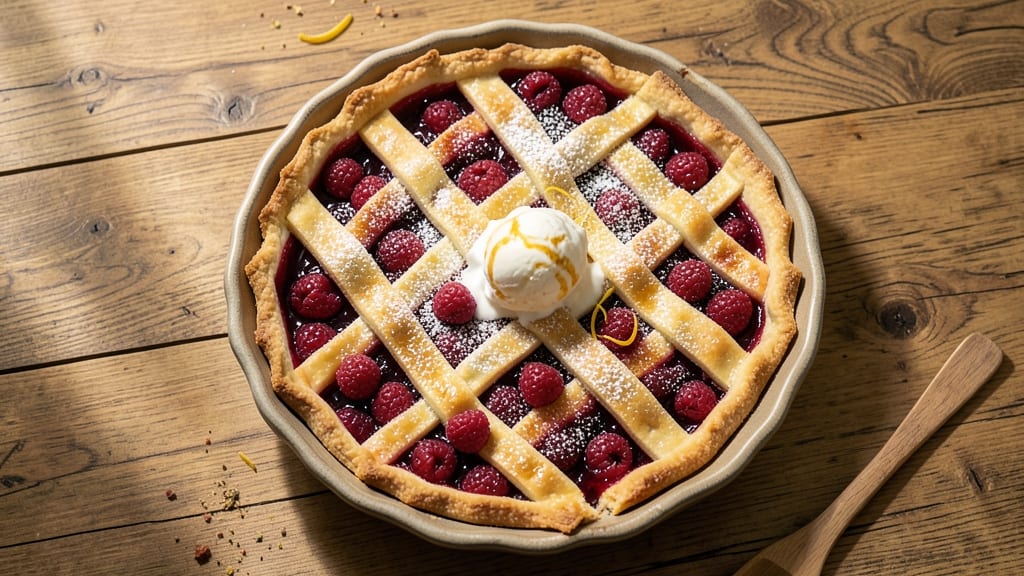 Amish Raspberry Pie Recipe: Homestyle Lattice Crust With Bursting Fruit Filling