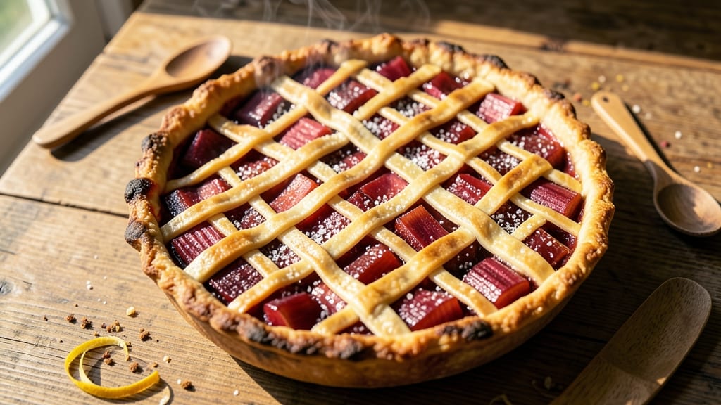 10 Inch Rhubarb Pie Recipe: Tart-Zesty Filling With Buttery Crust Harmony