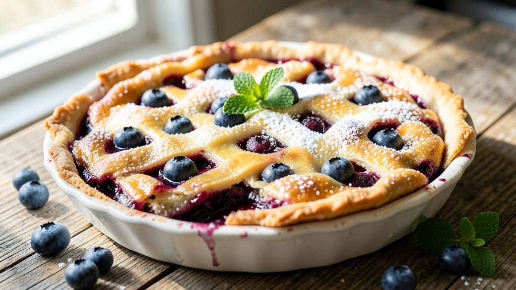 American Blueberry Pie Recipe: Bursting Juicy Berries in Flaky Crust